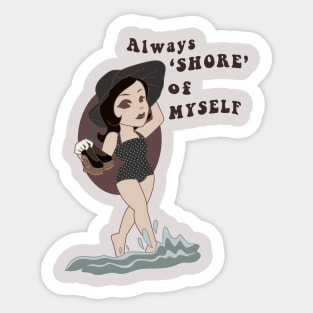 Old Cartoon style Pin up Shore Sticker